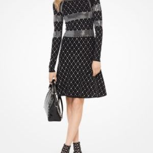 Michael Kors Silver Studded Black Dress